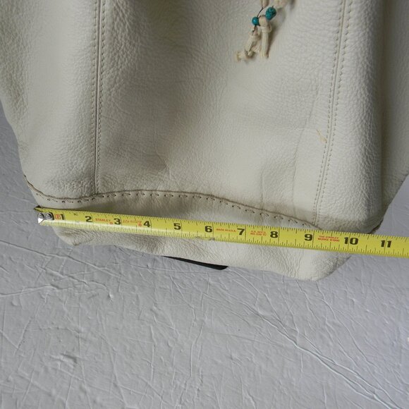 THE SAK CREAM PEBBLE LEATHER LARGE TOTE SHOULDER BAG - Picture 6 of 12